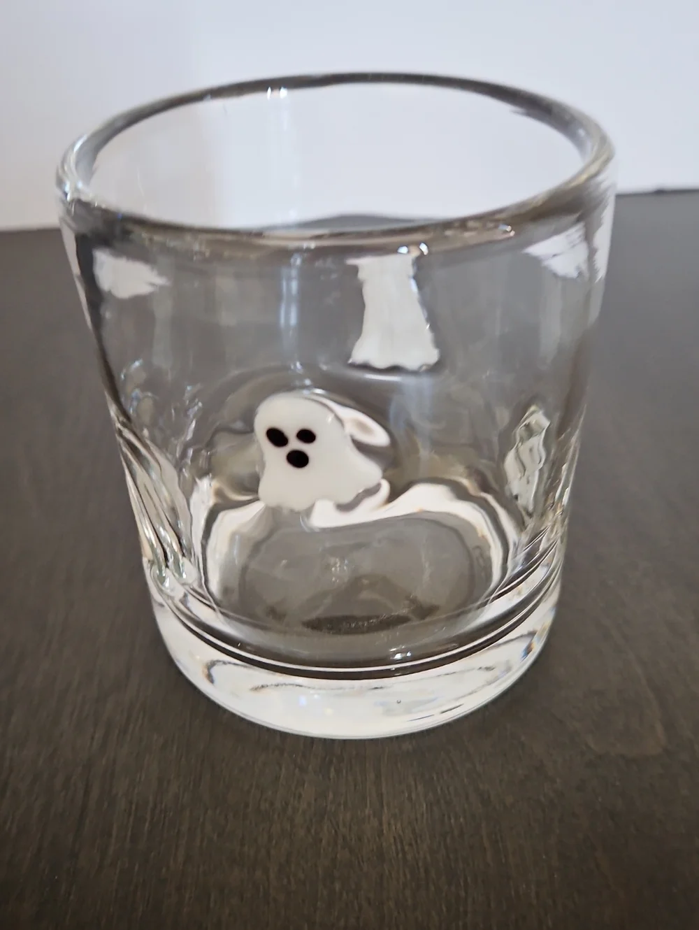 Crate & Barrel Halloween Ghost Icon 15-Oz. Double Old Fashion Glass - 1 Glass